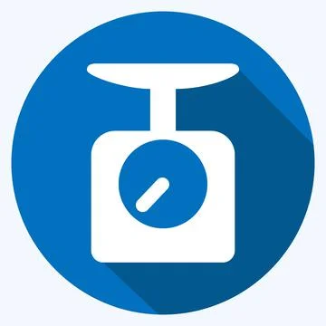 Icon Scale - Long Shadow Style - Simple illustration,Editable stroke 스톡 일러스트