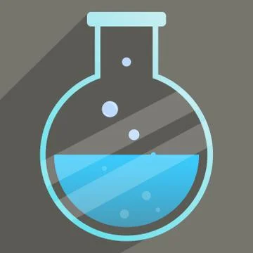 Icon science bottle long shadow Stock Illustration