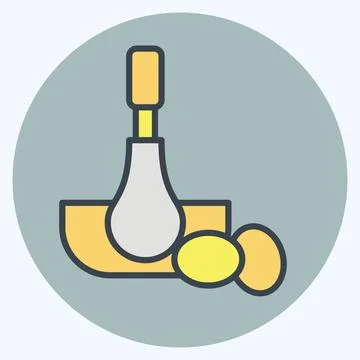 Icon Scrambled Eggs. related to Cooking symbol. color mate style. simple de.. Stock Illustration