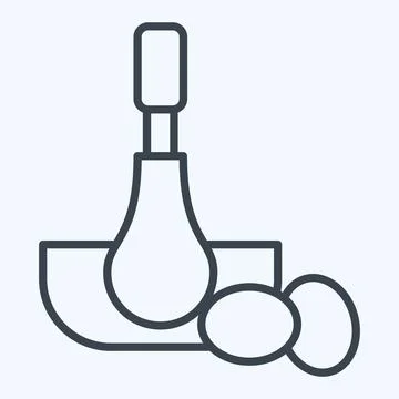 Icon Scrambled Eggs. related to Cooking symbol. line style. simple design e.. Stock Illustration