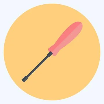 Icon Screw Driver - Flat Style - Simple illustration,Editable stroke Stock Illustration