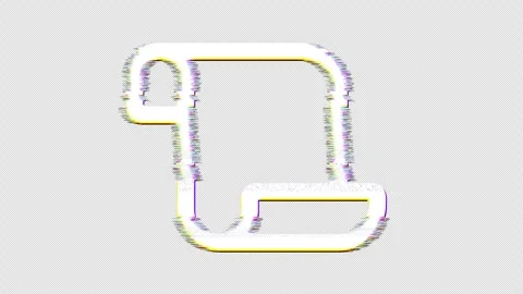 Icon scroll is distorted. Glitch. Noise, chromatic aberration, geometric Stock Footage 304258136