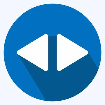 Icon Scroll Horizontal - Long Shadow Style,Simple illustration,Editable strok Stock Illustration