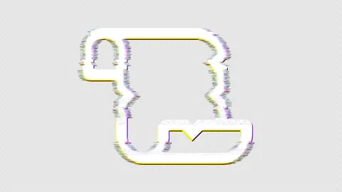 Icon scroll old is distorted. Glitch. Noise, chromatic aberration, geometric Stock Footage 306886231