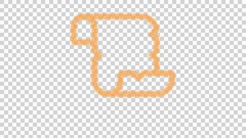 Icon scroll old is made of yellow grains of sand. Some grains of sand fall down. Stock Illustration