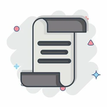 Icon Scroll. related to Post Office symbol. comic style. simple design edit.. Stock Illustration