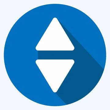 Icon Scroll Vertical - Long Shadow Style,Simple illustration,Editable stroke Stock Illustration