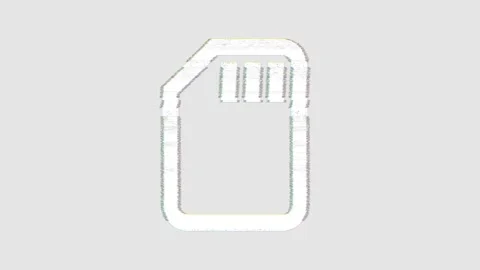 Icon sd card is distorted. Glitch. Noise, chromatic aberration, geometric Stock Footage 306874146
