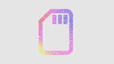 Icon sd card is made up of LED square shapes that shimmer and flicker. There are Stock Footage 299782548