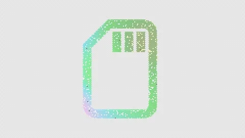 Icon sd card is made up of LED square shapes that shimmer and flicker. There are Stock Footage 299785349