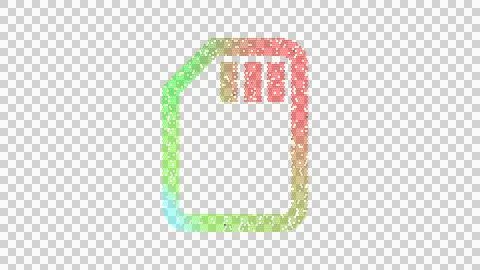 Icon sd card is made up of LED square shapes. There are bright diodes and there Stock Illustration