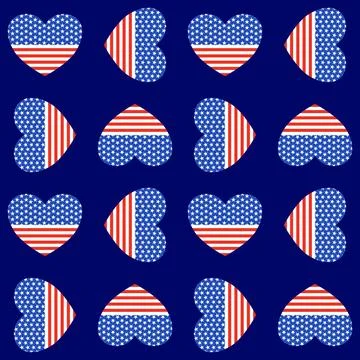 Icon, seamless pattern flag america 4 july Ilustração Stock