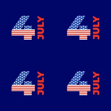 Icon, seamless pattern flag america 4 july 스톡 일러스트