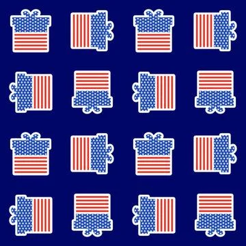 Icon, seamless pattern flag america 4 july Ilustração Stock