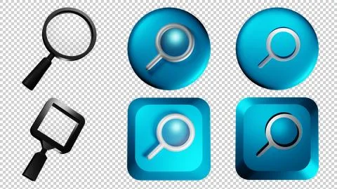 Icon search 3D pack six Photo Stock Illustration