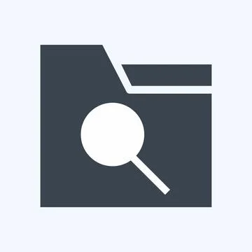 Icon Search Folder. suitable for User Interface symbol. glyph style. simple d 스톡 일러스트