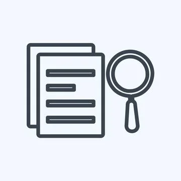 Icon Search Results. suitable for Programming symbol. line style. simple desi Illustrazione stock