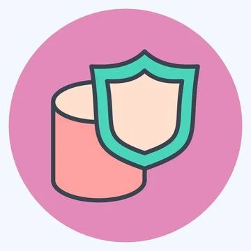 Icon Secure Data Storage. related to Cryptocurrency symbol. color mate style Stock Illustration