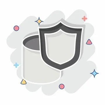 Icon Secure Data Storage. related to Cryptocurrency symbol. comic style Stockillustratie
