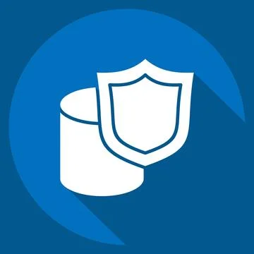 Icon Secure Data Storage. related to Cryptocurrency symbol. long shadow style Illustrazione stock