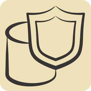 Icon Secure Data Storage. related to Cryptocurrency symbol. hand drawn style Stock Illustration