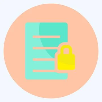 Icon Secure Document. suitable for User Interface symbol. flat style. simple  스톡 일러스트