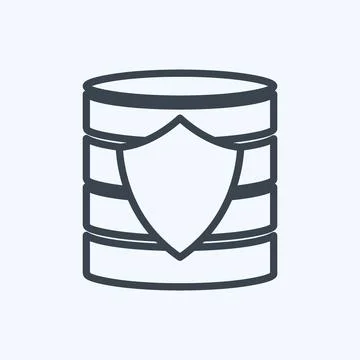 Icon Secured Backup. suitable for data analytics symbol. line style. simple d Illustrazione stock