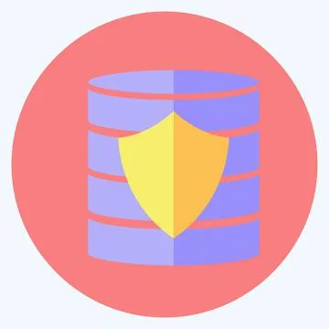Icon Secured Backup. suitable for data analytics symbol. flat style. simple d Stock Illustration