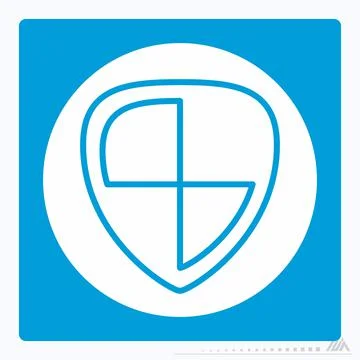 Icon Security - White Moon Style Illustrazione stock