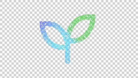 Icon seedling is made up of LED square shapes. There are bright diodes and there Illustration