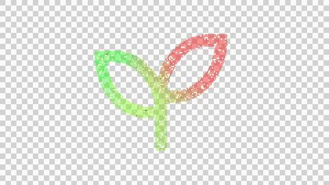 Icon seedling is made up of LED square shapes. There are bright diodes and there Illustration