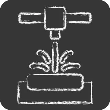 Icon Selective Laser Melting. related to Printing symbol. chalk Style. desi.. Stock Illustration
