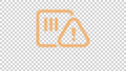 Icon sensor alert is made of yellow grains of sand. Some grains of sand fall Illustrazione stock