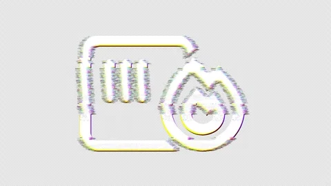 Icon sensor fire is distorted. Glitch. Noise, chromatic aberration, geometric Stock Footage 306894626