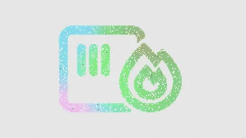 Icon sensor fire is made up of LED square shapes that shimmer and flicker. There Stock Footage 300329358