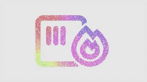 Icon sensor fire is made up of LED square shapes that shimmer and flicker. There Stock Footage 300330483