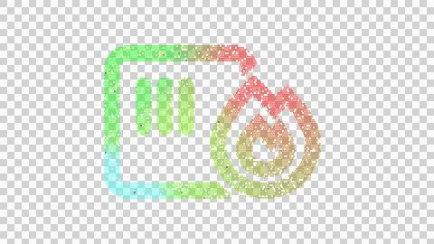 Icon sensor fire is made up of LED square shapes. There are bright diodes and Stock Illustration