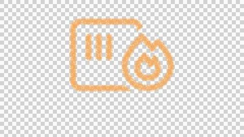 Icon sensor fire is made of yellow grains of sand. Some grains of sand fall Stock Illustration