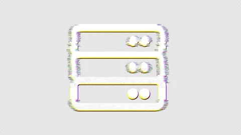 Icon server is distorted. Glitch. Noise, chromatic aberration, geometric Stock Footage 304258192