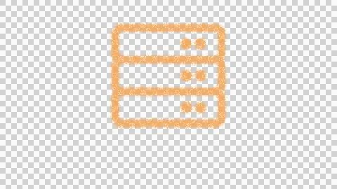 Icon server is made of yellow grains of sand. Some grains of sand fall down. Stock Illustration