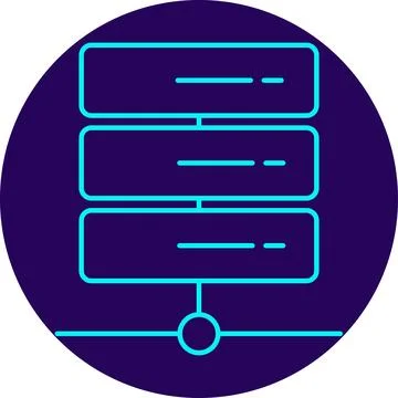 Icon of a server rack with network connection Illustrazione stock