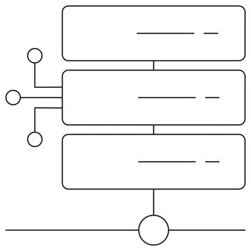 Icon of a server stack with digital circuit connections Stock-Illustration