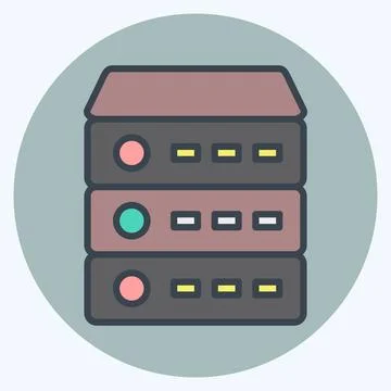 Icon Server. suitable for Computer Components symbol. color mate style. simpl Stock-Illustration