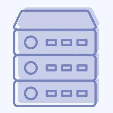 Icon Server. suitable for Computer Components symbol. two tone style. simple  Stock Illustration