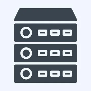 Icon Server. suitable for Computer Components symbol. glyph style. simple des Stock Illustration