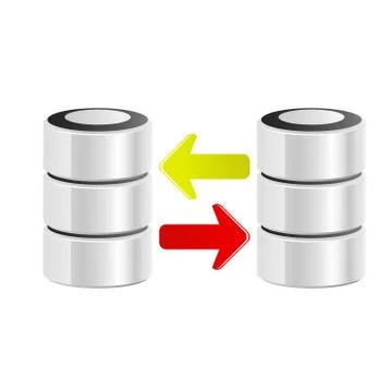 Icon of servers data transfer - data exchange concept Stock Illustration