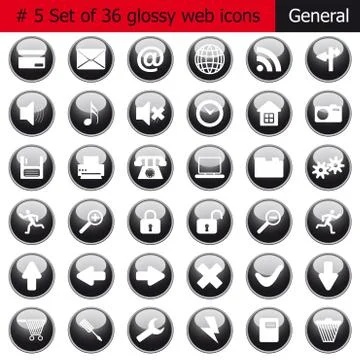 Icon set #5 general Stock Illustration