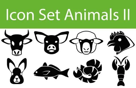Icon Set Animals II Illustrazione stock