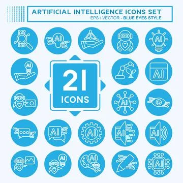 Icon Set Artificial Intelligence. related to Artificial Intelligence symbol.. Stock Illustration
