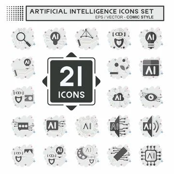 Icon Set Artificial Intelligence. related to Artificial Intelligence symbol.. イラスト素材